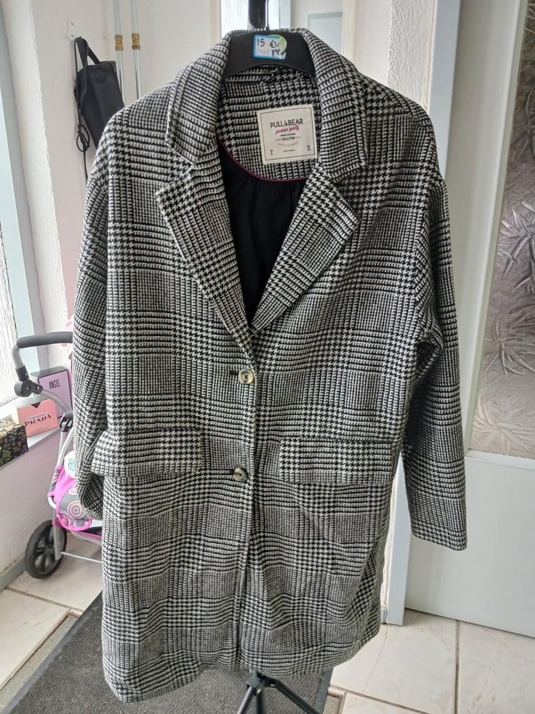 Pull&Bear Geruit Jasje Maat S, Pull&Bear, Zwart, Ophalen of Verzenden, Zo goed als nieuw