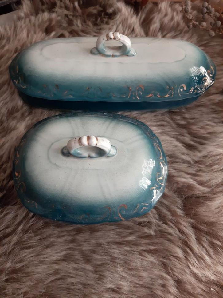 Antiek Kammen- en Zeepbakje, Antiek en Kunst, Antiek | Keramiek en Aardewerk, Ophalen of Verzenden