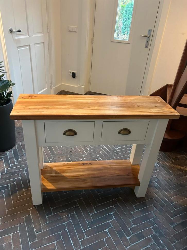 Houten Sidetable, Huis en Inrichting, Tafels | Sidetables, 25 tot 50 cm, 100 tot 150 cm, Rechthoekig, Ophalen