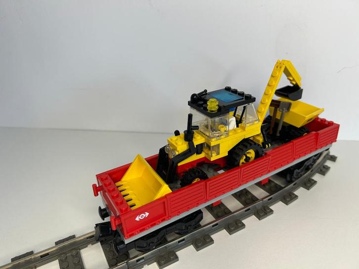 Lego 4543 - Railroad Tractor Flatbed - 9V wagon, Kinderen en Baby's, Speelgoed | Duplo en Lego, Gebruikt, Lego, Complete set, Ophalen