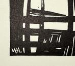 566. Houtsnede nieuwjaarswens, Wobbe Alkema, Ophalen of Verzenden