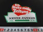 sticker krant ich liebe meine zeitung soester anzeiger, Ophalen, Zo goed als nieuw
