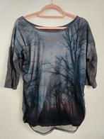 Female top, brand "Edista - USA," size M, black & green tree, Ophalen of Verzenden, Zo goed als nieuw, Groen