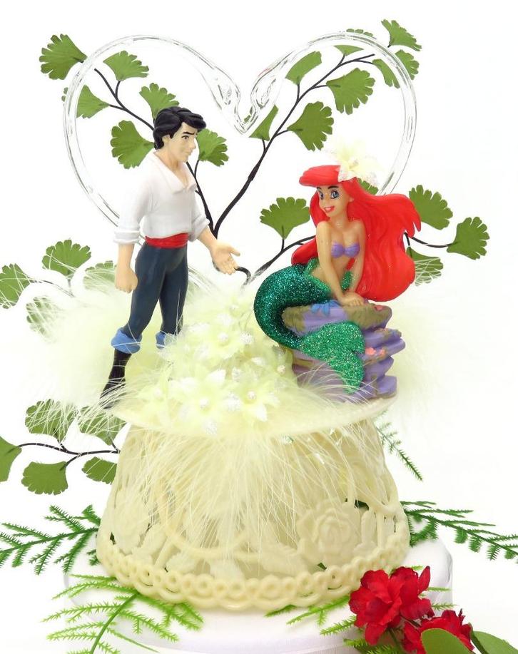 Elegante Prinses Ariel en Eric Disney bruidstaart topper., Hobby en Vrije tijd, Feestartikelen, Nieuw, Versiering, Geboorte of Huwelijk