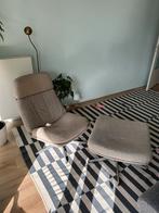 Vintage IKEA Lunna Draaistoel + Hocker, Huis en Inrichting, Fauteuils, Ophalen of Verzenden, Gebruikt, Stof, 75 tot 100 cm