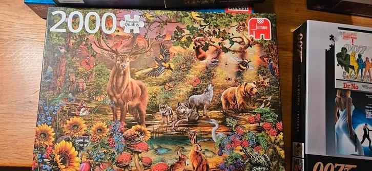 Jumbo Puzzel - 2000 stukjes - Dieren in het bos, Hobby en Vrije tijd, Denksport en Puzzels, Zo goed als nieuw, Legpuzzel, Meer dan 1500 stukjes