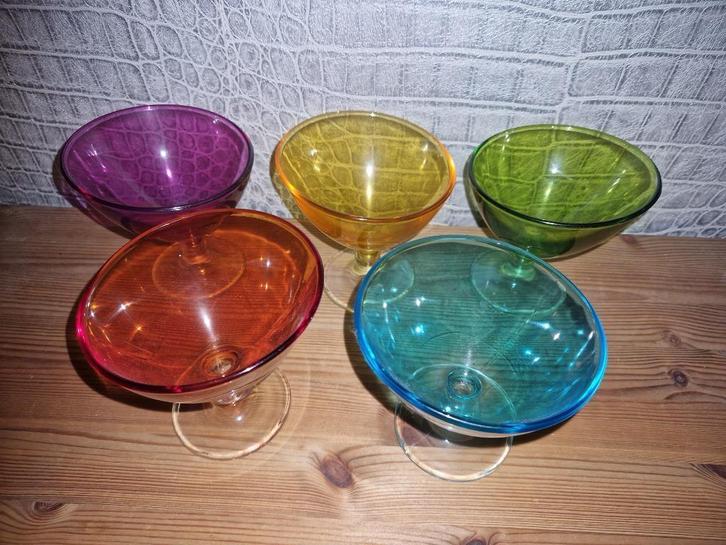 Prachtige set vintage sorbet/cocktail/dessert coupé, Verzamelen, Glas en Borrelglaasjes, Gebruikt, Overige typen, Ophalen of Verzenden