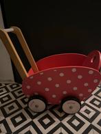 Janod Houten popenwagen met Stippen, Kinderen en Baby's, Speelgoed | Houten speelgoed, Ophalen, Zo goed als nieuw, Duw- of Trekspeelgoed
