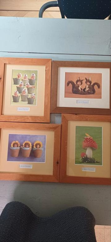 Anne Geddes Ingelijste Afbeeldingen - 4 Stuks beschikbaar voor biedingen
