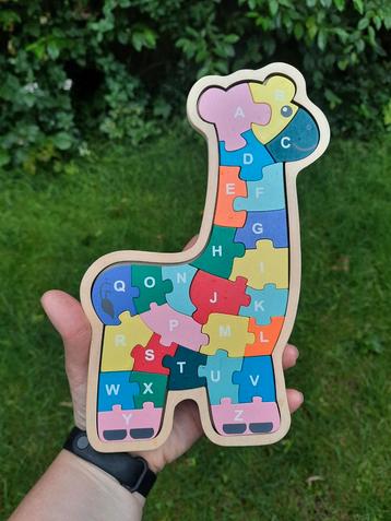 Houten Puzzel ABC Cijfers Giraffe beschikbaar voor biedingen