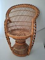 Rieten poppenstoel  **Pauwentroon**, Ophalen of Verzenden, Gebruikt, Pop