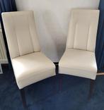 5 leren eetkamerstoelen, beige, zgan, Huis en Inrichting, Stoelen, Ophalen, Zo goed als nieuw, Overige kleuren, Leer