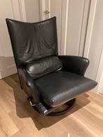 Rolf Benz Torino BMP Fauteuil zwart leder, Huis en Inrichting, Fauteuils, Ophalen, Zo goed als nieuw, Leer