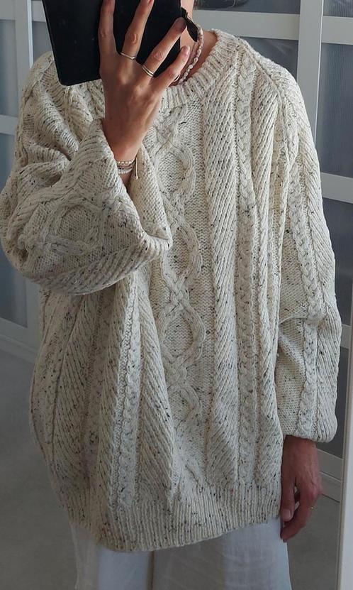 Handgebreide ierse aran patroon trui oversized, Kleding | Dames, Truien en Vesten, Zo goed als nieuw, Maat 46/48 (XL) of groter