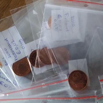 UNC 0,02 eurocent munten, diverse jaartallen en landen beschikbaar voor biedingen