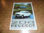 brochure Peugeot 204 Sedan en Break  1976, Boeken, Auto's | Folders en Tijdschriften, Overige merken, Ophalen of Verzenden, Zo goed als nieuw