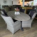 Prachtige Tuinset — Ovale tafel + 4 stoelen — Onderhoudsvrij, Verzenden, ., Zo goed als nieuw, .