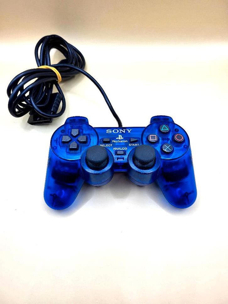 PlayStation 2 PS2 Dualshock Controller Clear Ocean Blue, Spelcomputers en Games, Games | Sony PlayStation 2, Zo goed als nieuw