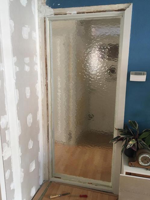 Glasplaat figuurglas/ kathedraalglas, Doe-het-zelf en Verbouw, Glas en Ramen, Zo goed als nieuw, Glasplaat, 160 cm of meer, 80 tot 120 cm