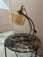 Amber Glas Tafellamp, Huis en Inrichting, Lampen | Tafellampen, Ophalen, Zo goed als nieuw, Glas, Minder dan 50 cm