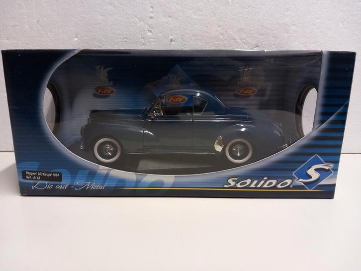Peugeot 203 Coupe petrol blauw Solido metal 1:18 KRD, Hobby en Vrije tijd, Modelauto's | 1:18, Zo goed als nieuw, Auto, Solido