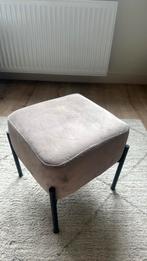 Oudroze Poef met Metalen Poten, Minder dan 50 cm, Vierkant, Ophalen of Verzenden, Zo goed als nieuw