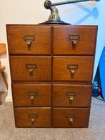 Antieke Vintage Houten Archief Ladekast Archiefkast Kast, Huis en Inrichting, Ophalen, Gebruikt, 50 tot 100 cm, 3 of 4 laden