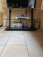 Televisiemeubel glas/hout 1.00 x 0.80 x 0.60, Huis en Inrichting, Kasten | Televisiemeubels, Ophalen, Gebruikt, 100 tot 150 cm