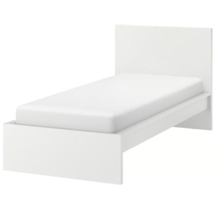 Eenpersoons bed, Huis en Inrichting, Slaapkamer | Bedden, Gebruikt, Eenpersoons, 90 cm, 200 cm, Hout, Wit, Ophalen