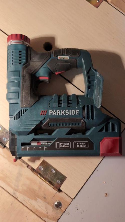 Parkside 20V Tacker - Gebruikt zonder voeding, Doe-het-zelf en Verbouw, Gereedschap | Overige machines, Gebruikt, Ophalen of Verzenden