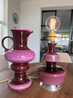 Vintage Jasba vaas en Rupellamp set, Ophalen of Verzenden, Gebruikt, Glas, Minder dan 100 cm