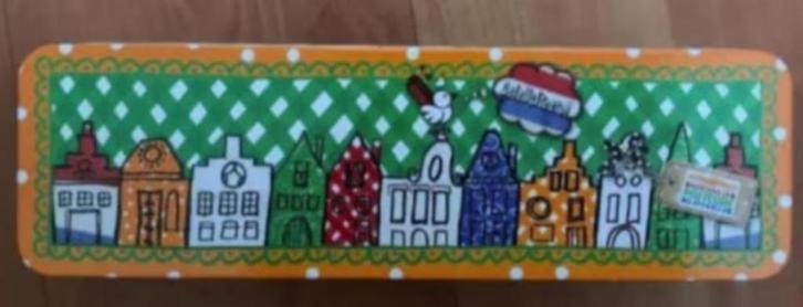 Rechthoekig blik voor cake, perperkoek met Hollandse huisjes, Verzamelen, Blikken, Nieuw, Koek(jes), Ophalen of Verzenden