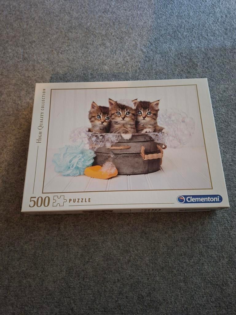 Leuke puzzel met kittens - 500 stukjes, Ophalen of Verzenden, 500 t/m 1500 stukjes, Gebruikt, Legpuzzel
