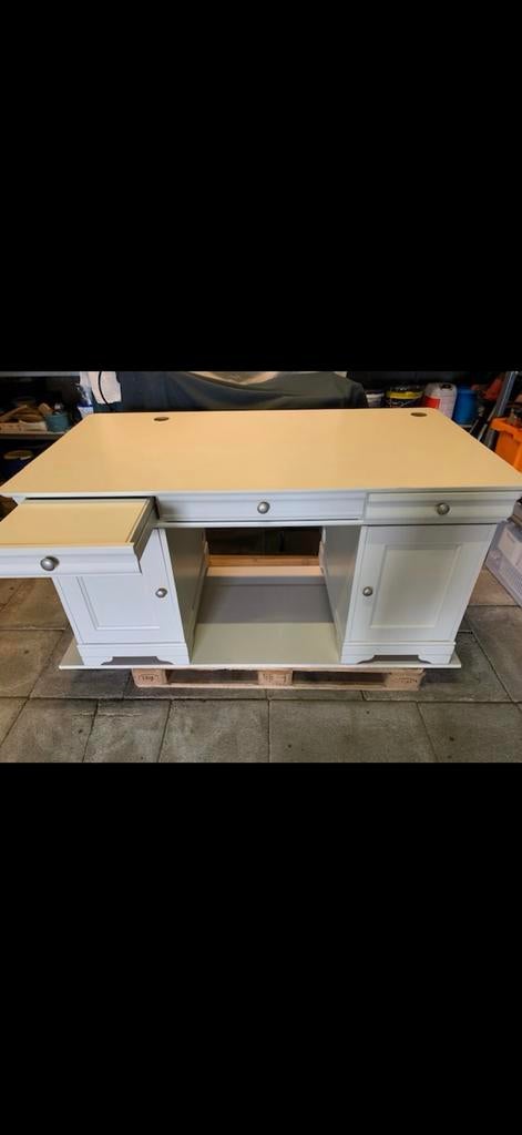 Stevig bureau met toetsenbordlade - 150x80 cm, Ophalen, Overige materialen, Gebruikt, 75 cm of meer