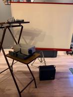 Rollei P 35 A Diaprojector + scherm + tafel, Ophalen, Gebruikt, Met scherm