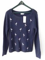 TE KOOP; BLAUWE TRUI MET FLAMINGO'S, Ophalen, Blauw, Maat 42/44 (L), Trend One