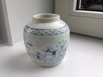 Oude gember pot met leuk blauw tafereel, Ophalen of Verzenden