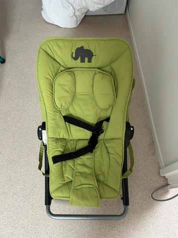 Wipstoeltje groen met olifantje, inklapbaar en draagbaar beschikbaar voor biedingen