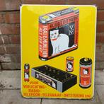 Reclamebord witte kat batterijen  emaille bord, Verzamelen, Merken en Reclamevoorwerpen, Ophalen of Verzenden, Gebruikt, Reclamebord