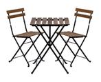 Folding table and chair (x2) set wood outdoor, Tuin en Terras, Tuinsets en Loungesets, Tuinset, Eettafel, 2 zitplaatsen, Zo goed als nieuw