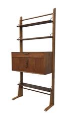 Vintage Wandmeubel Wandkast Teak Fineer Simpla Vrijstaand Ja
