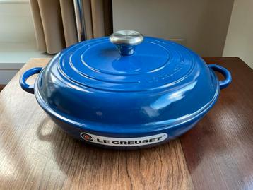 Le creuset 30 cm lage pan, campagnard, inktblauw, nieuw beschikbaar voor biedingen