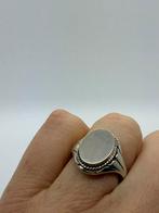 A707 Prachtige zilveren zegelring maat 17, Ophalen of Verzenden, Zilver, Ring