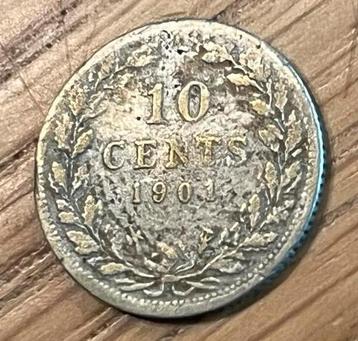 10 Cent 1901 Wilhelmina - Zilver beschikbaar voor biedingen