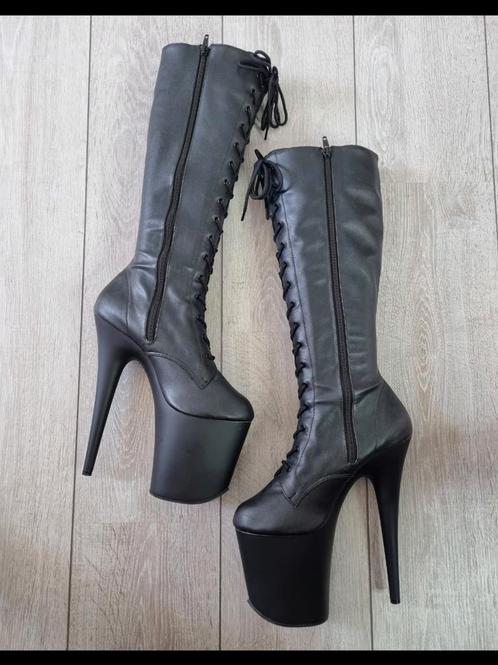 Pleaser Flamingo matzwart. Maat US 10/ EU 40, Kleding | Dames, Schoenen, Nieuw, Hoge laarzen, Zwart, Verzenden