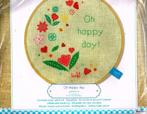 Cado opruiming lief borduurpakket, oh happy day, Hobby en Vrije tijd, Ophalen of Verzenden, Nieuw, Handborduren, Borduurpakket