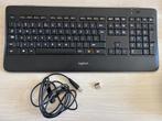 Logitech K800 toetsenbord, Computers en Software, Toetsenborden, Gebruikt, Multimediatoetsen, Ophalen of Verzenden, Draadloos