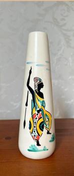 Afrikaans Afrika vaasje uniek design (antiek) jr 50 vintage, Huis en Inrichting, Woonaccessoires | Vazen, Gebruikt, Overige kleuren