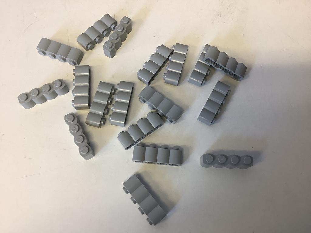 Lego steen aangepast 1x4 houtblok log blok licht grijs (1), Ophalen of Verzenden, Gebruikt, Losse stenen, Lego