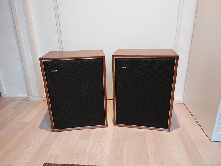 Philips 22RH426 vintage retro luidsprekers, Audio, Tv en Foto, Luidsprekers, Front, Rear of Stereo speakers, Minder dan 60 watt